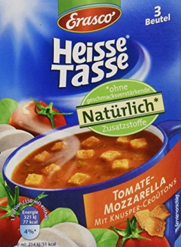 Erasco Heisse Tasse Tomaten-Mozzarella, 12er Pack (12 x 450 ml Beutel) - 1